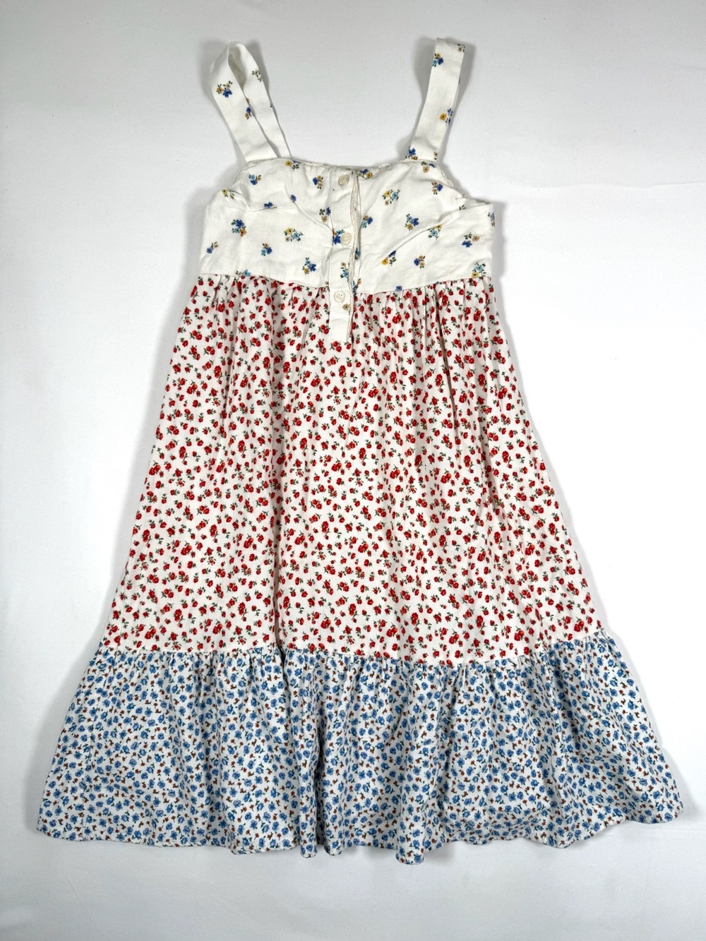 ZARA Linen Blend Floral Maxi Dress Cottagecore Prairie Farmhouse Boho Size 6-7